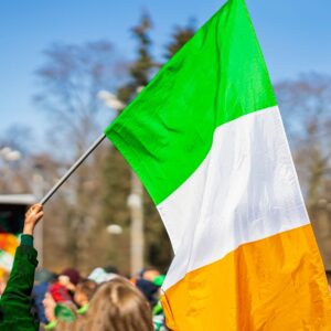 irish flag at parade